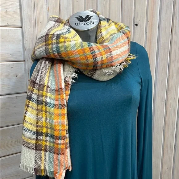 Source Unknown Multicolor Plaid Scarf - Picture 1 of 3